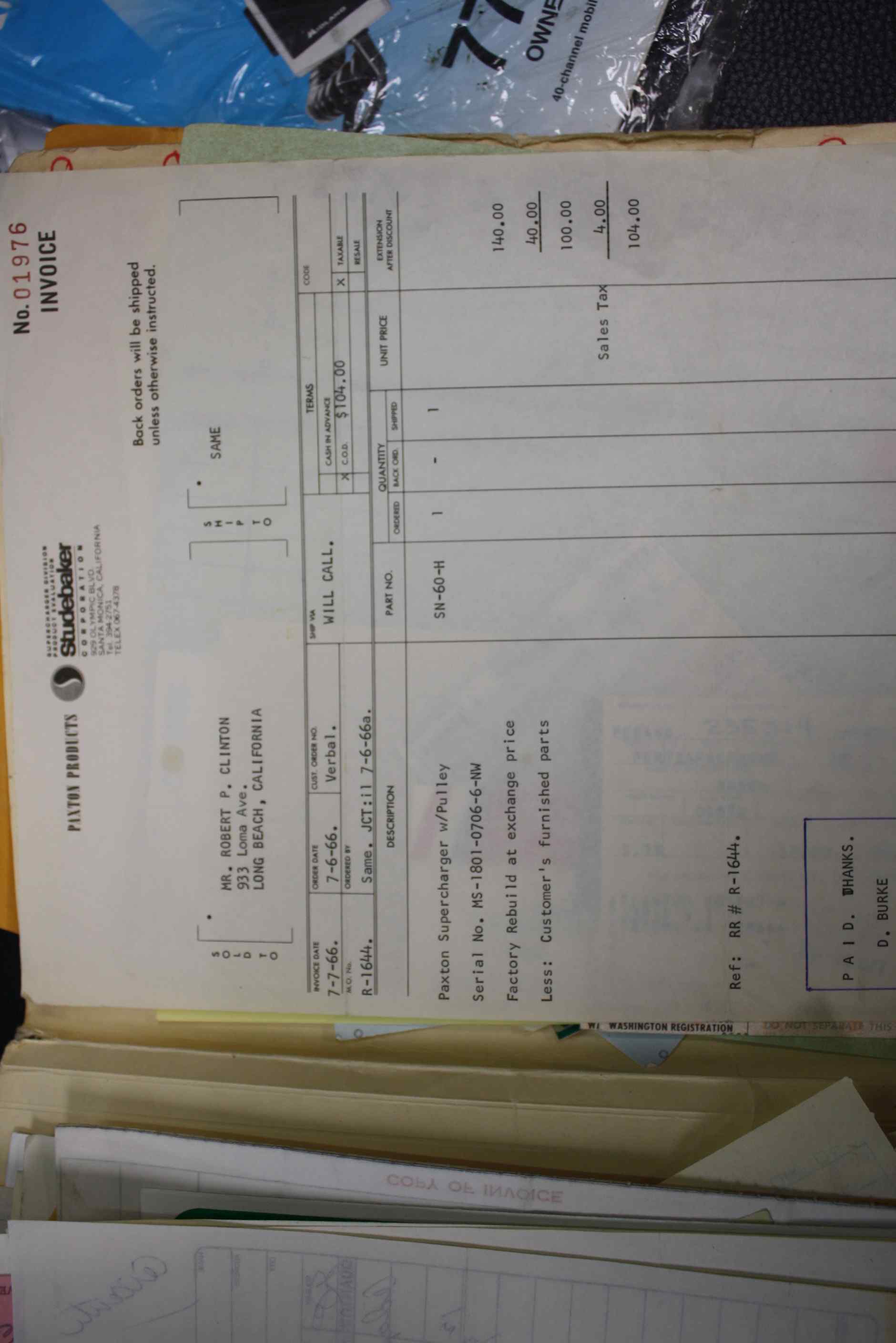 1963 Studebaker R2 Factory Supercharged 4 Speed manual.