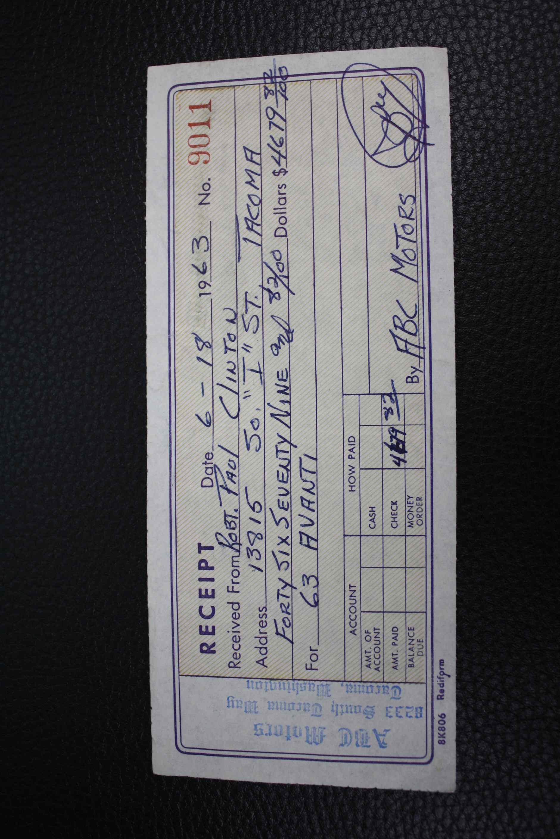1963 Studebaker R2 Factory Supercharged 4 Speed manual.