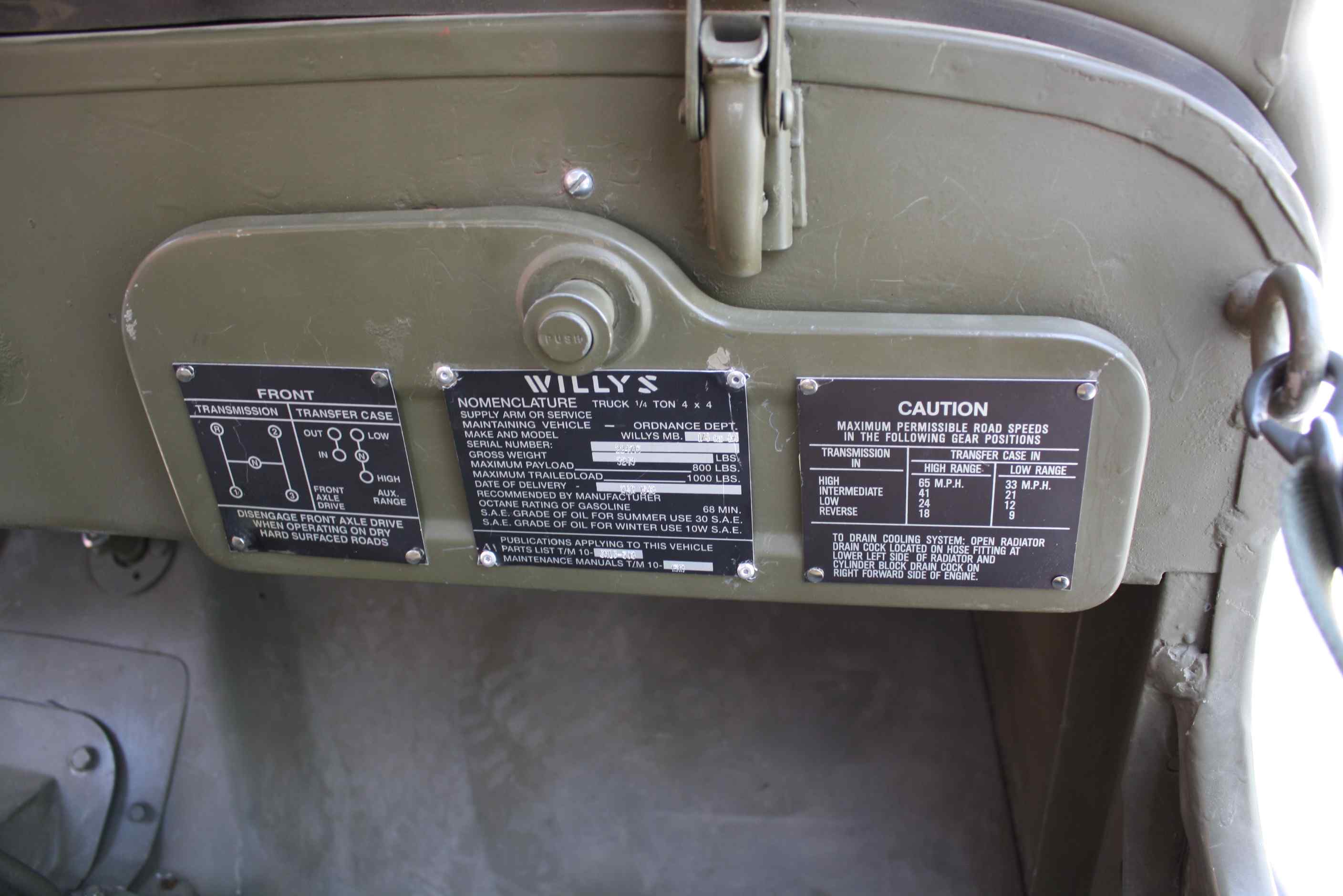 1943 Jeep MB WW2 Era Military.