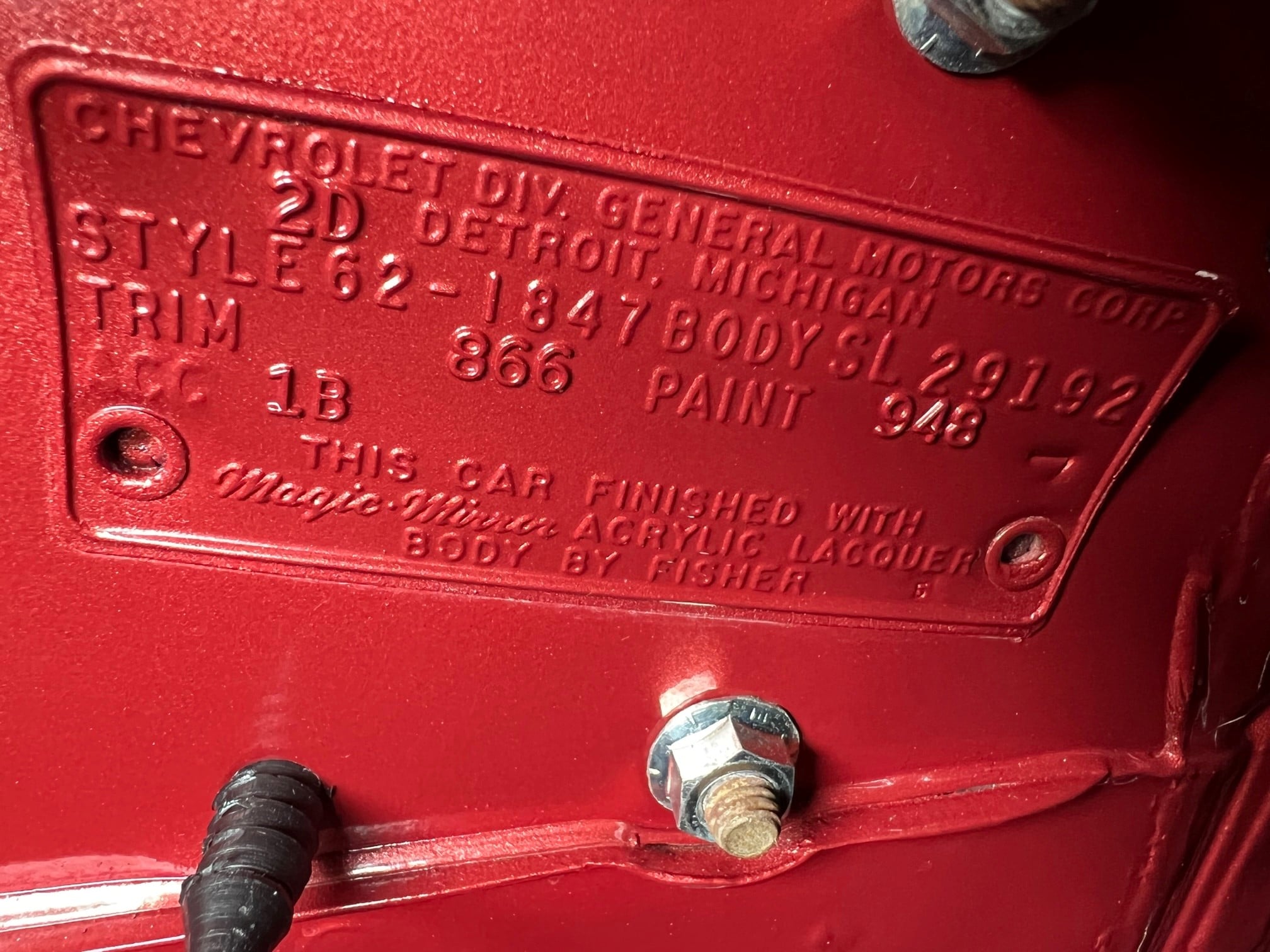 1962 Impala 409 409HP 4 speed.