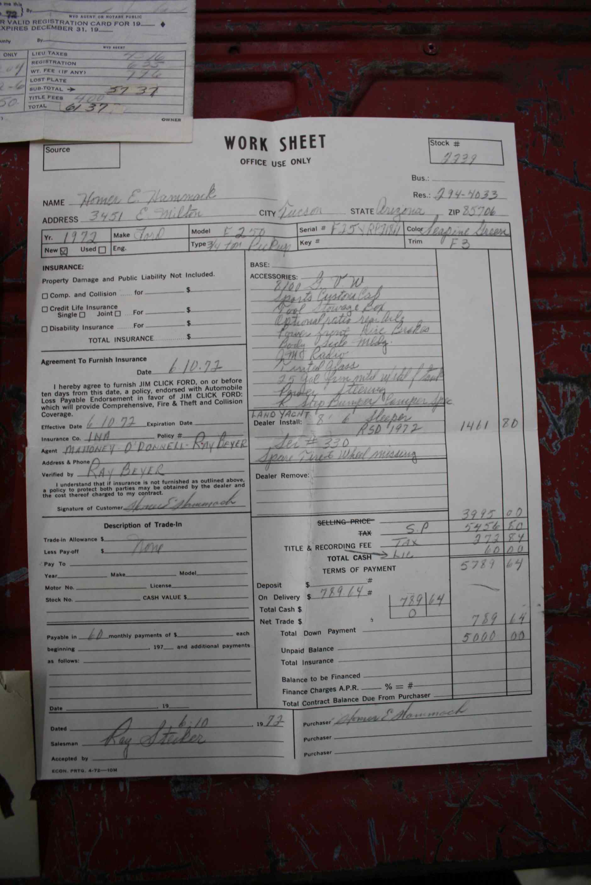 1972 Ford Sports Custom Cab 3/4 ton pickup