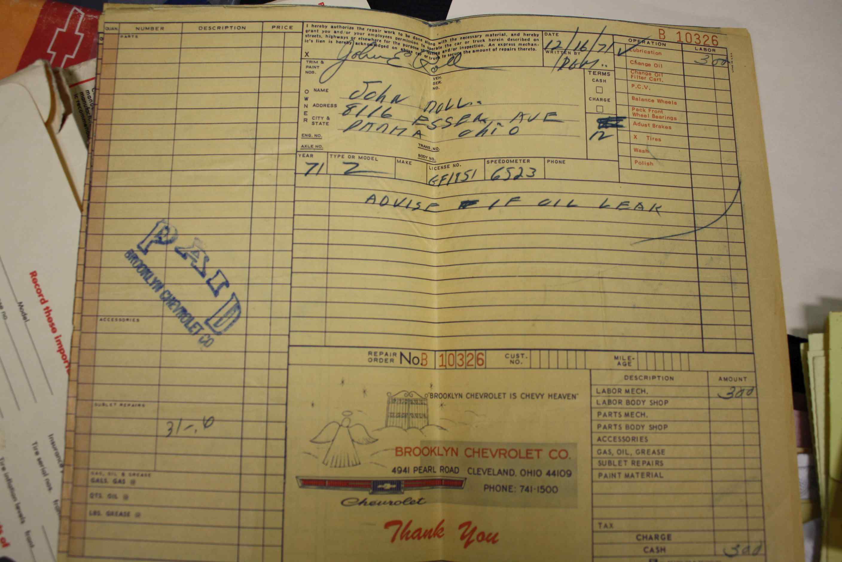 1971 Camaro Z28 17k original miles Unrestored Original.