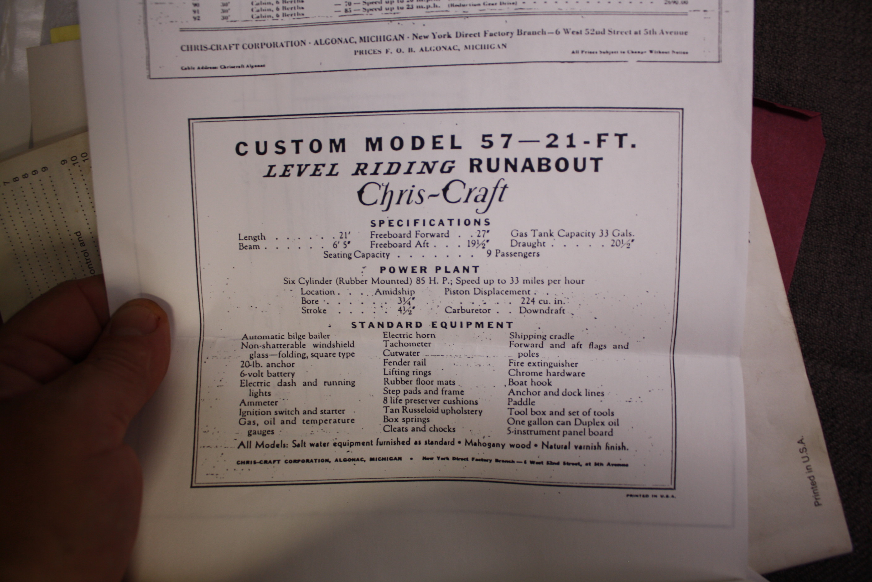 1934 Chris Craft 21′ Triple Cockpit Runabout