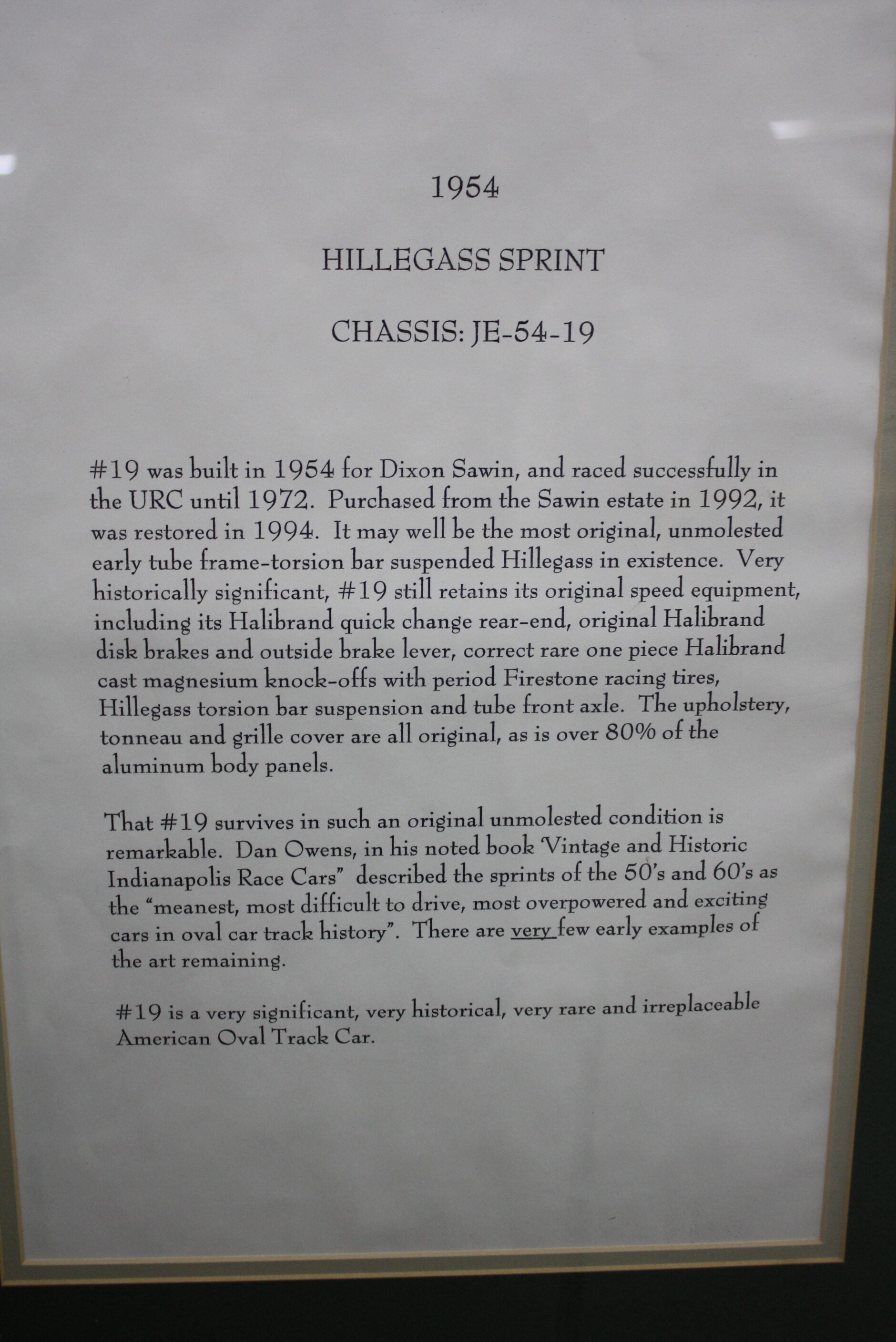 1954 Hillegass Sprint Car