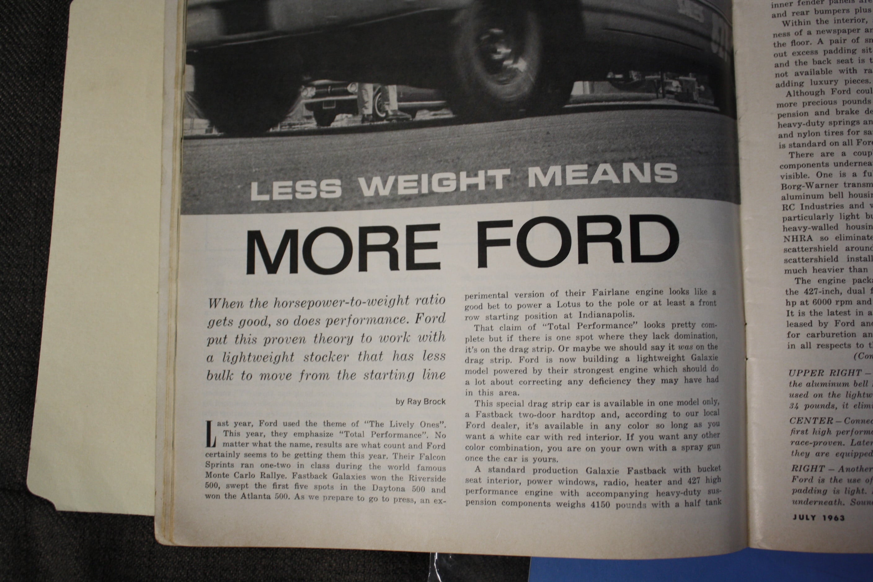 1963-1/2 Galaxie R Code 427 Factory Lightweight