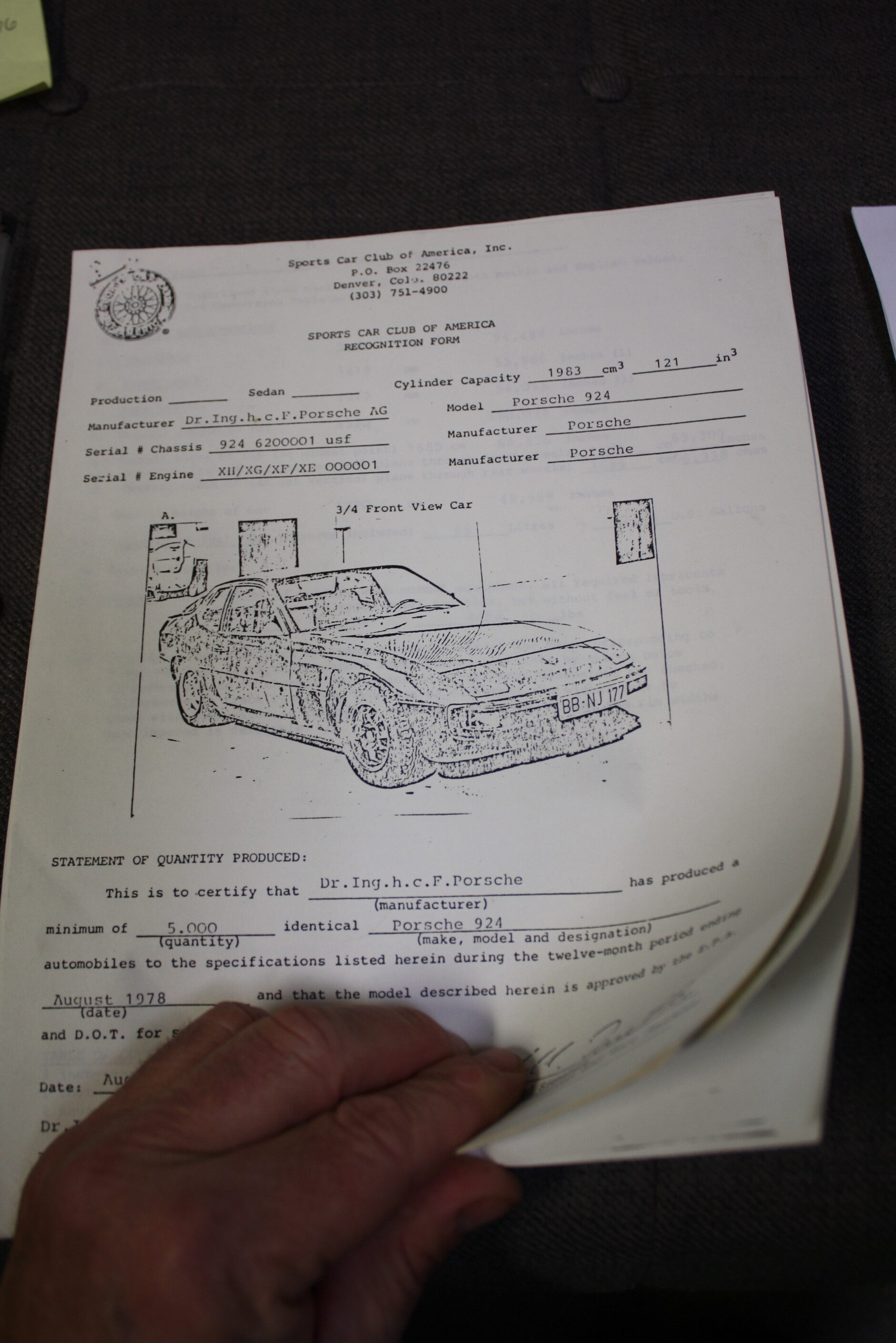 1978 Porsche 924/933 Factory D Production Race Car