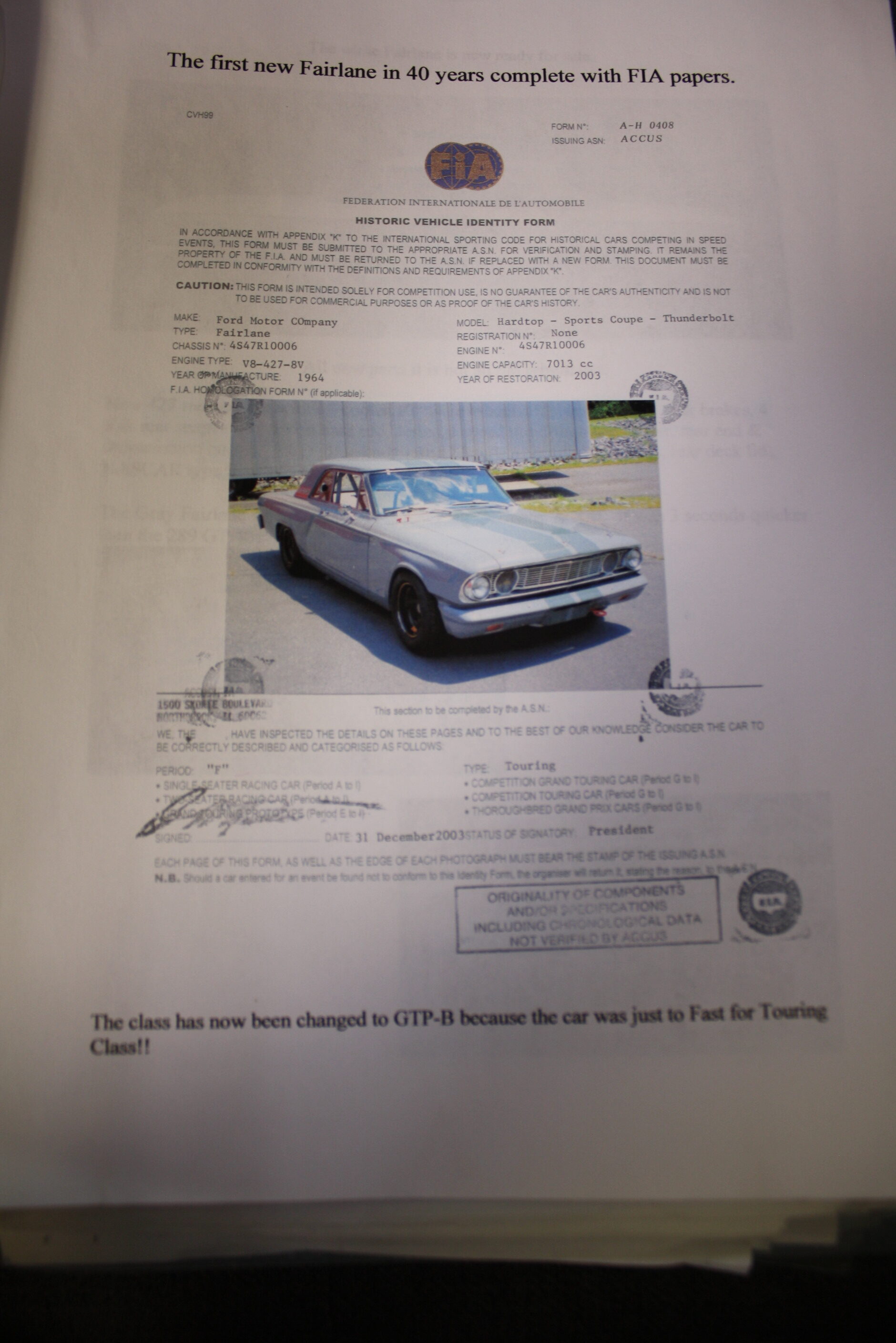 Holman Moody built 1964 Fairlane