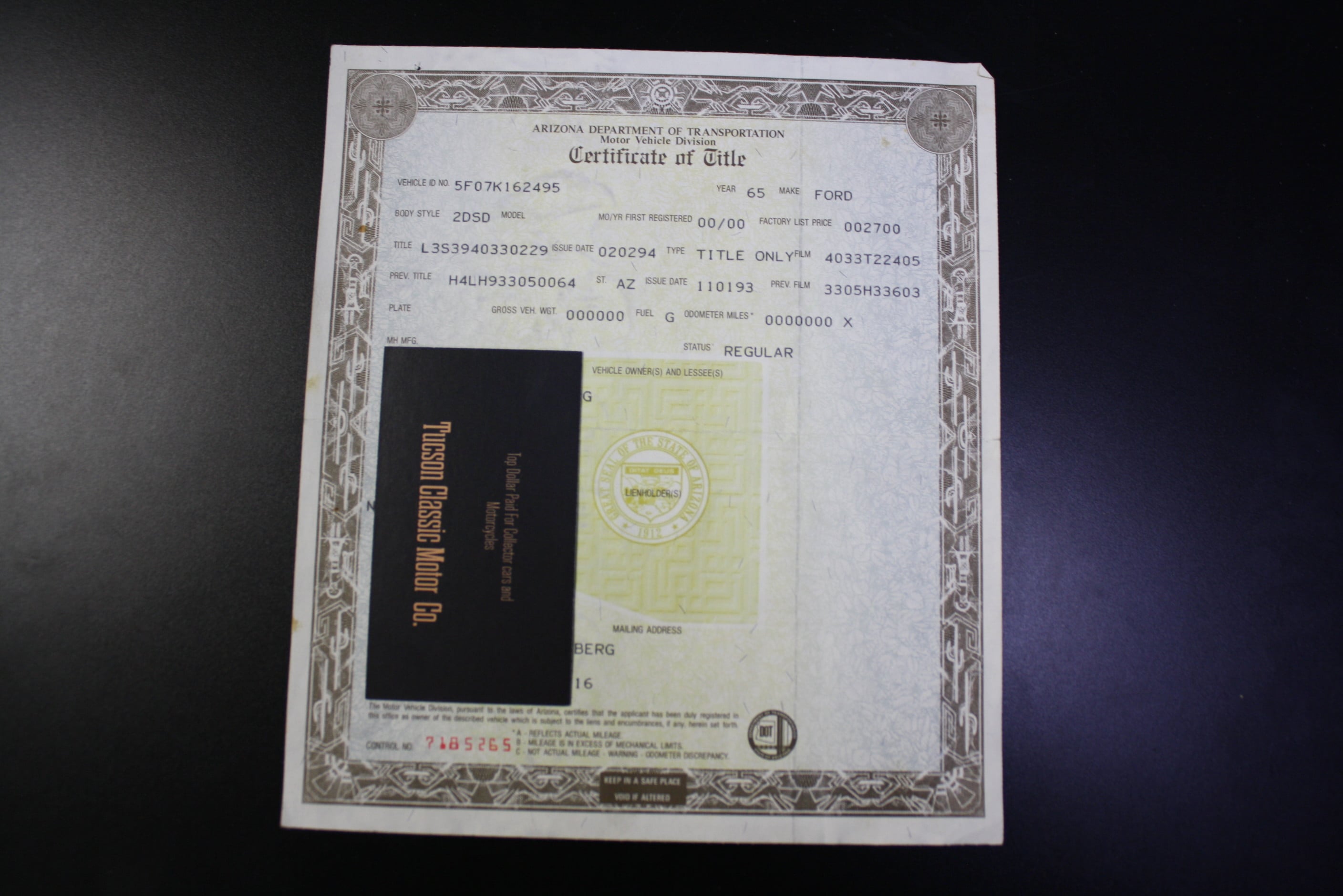 1964-1/2 K Code Mustang