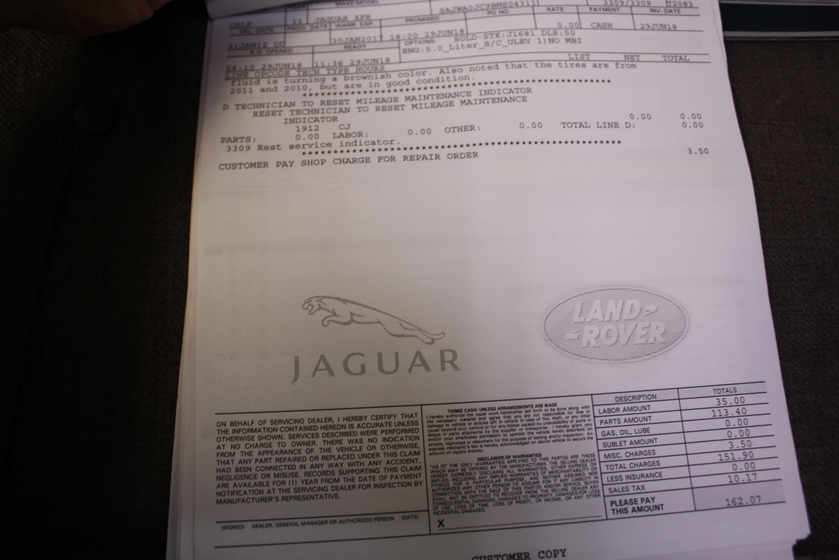 2011 Jaguar XFR with 5500 miles since new