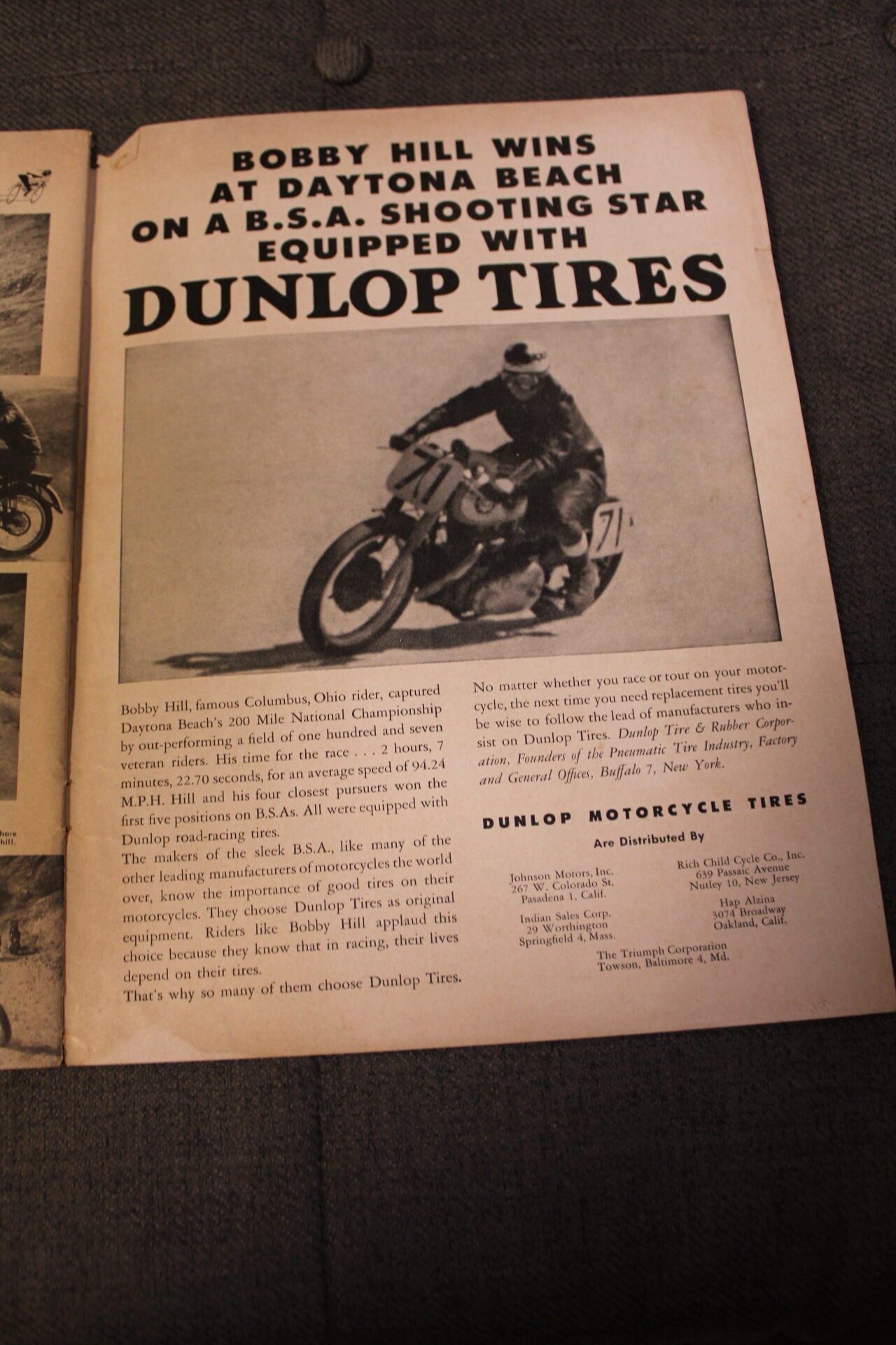 1954 BSA A7 Shooting Star Daytona Race Bike