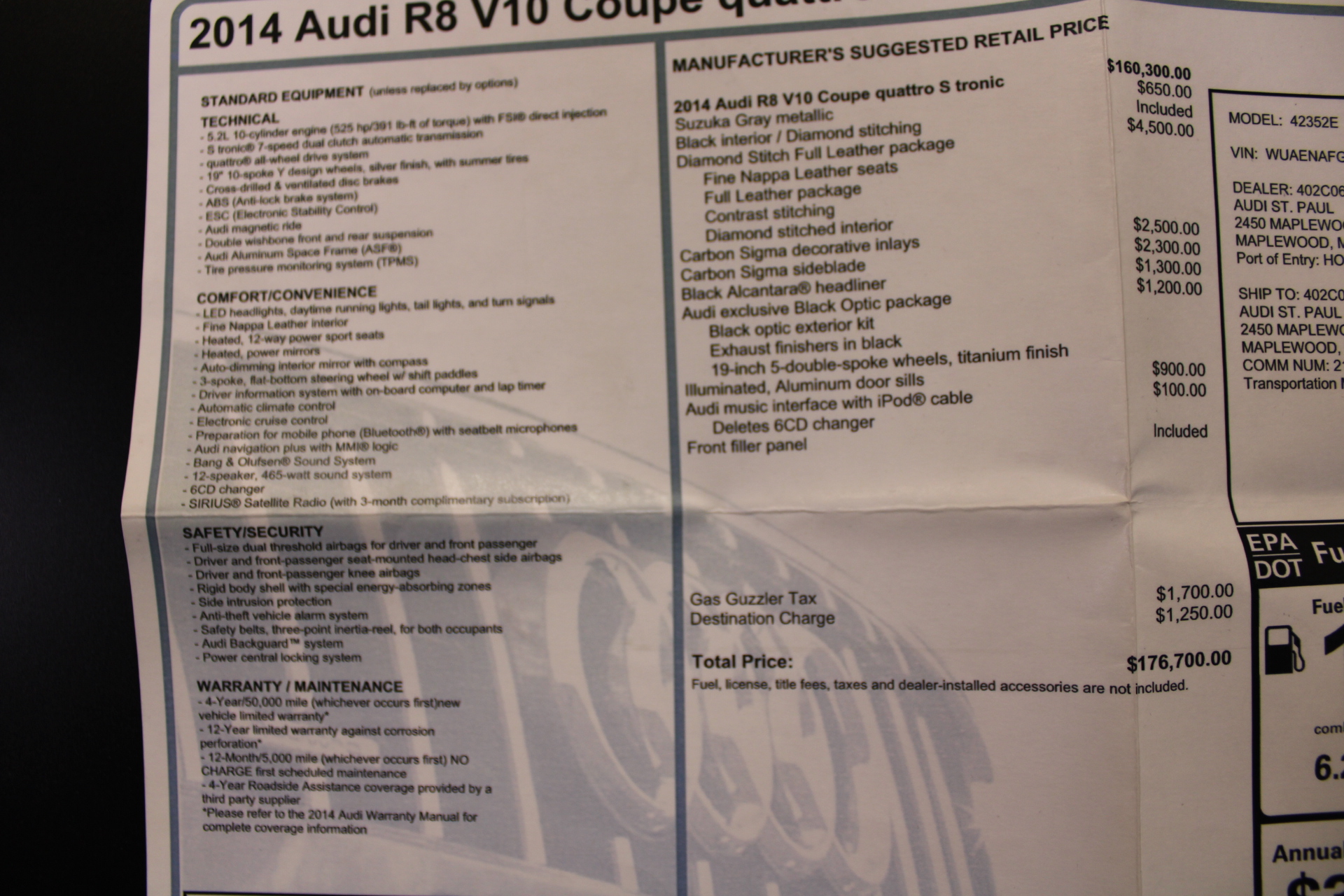 2014 Audi R8 S-Tronic V10