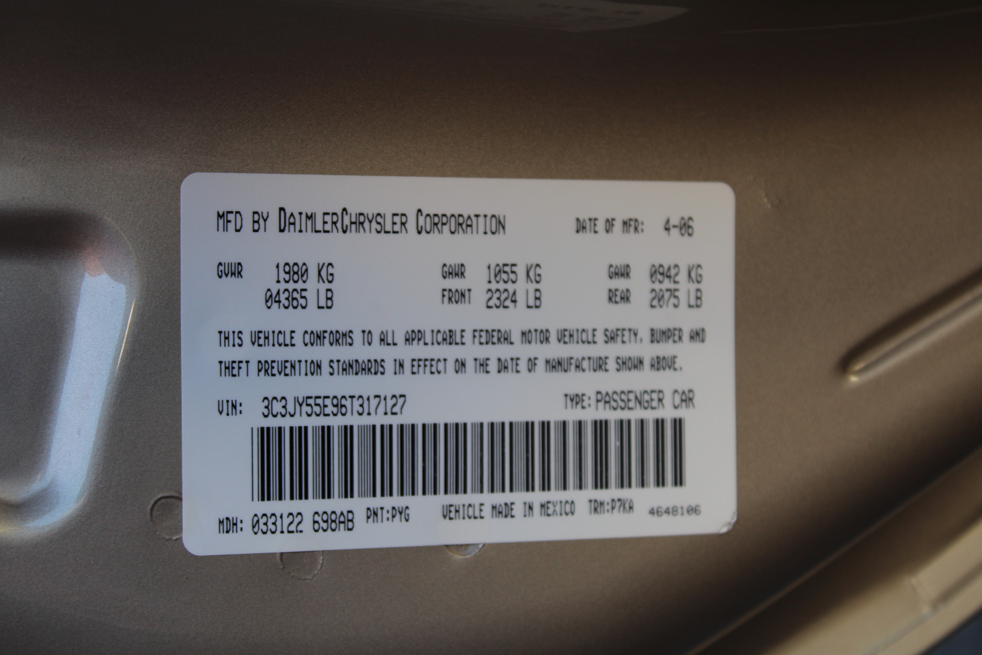 2006 PT Cruiser turbo Convertible Touring Edition
