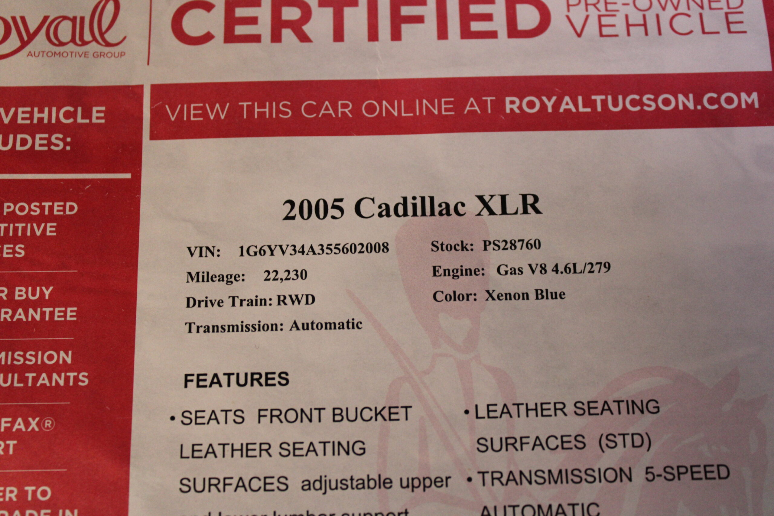 2005 Cadillac XLR with 32k Miles